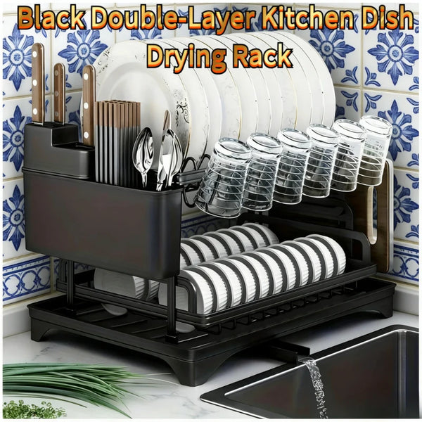 Tier Black Kitchen Drying Rack